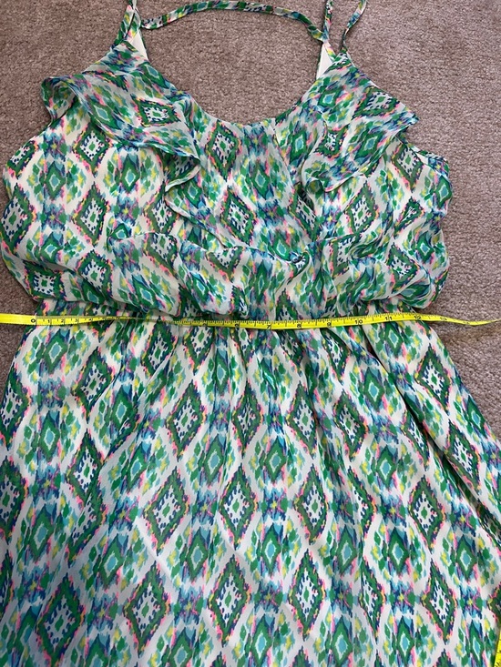 Lush Strappy Green Spring Summer Dress: Small Fresh Colors Fully lined - Picture 7 of 8